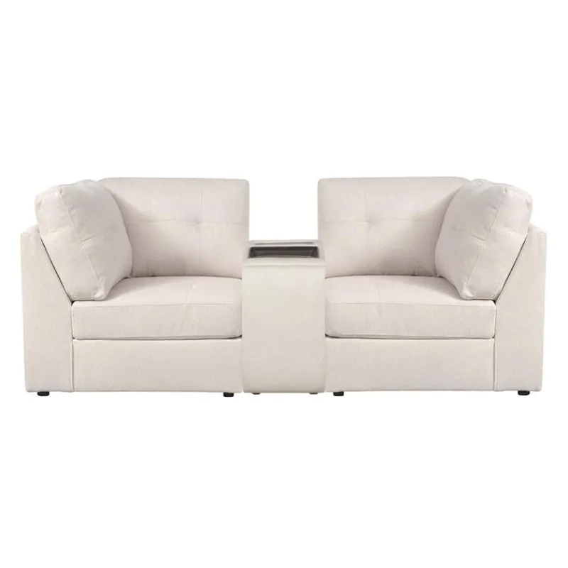 Modular Loveseat with Console - 3 pcs