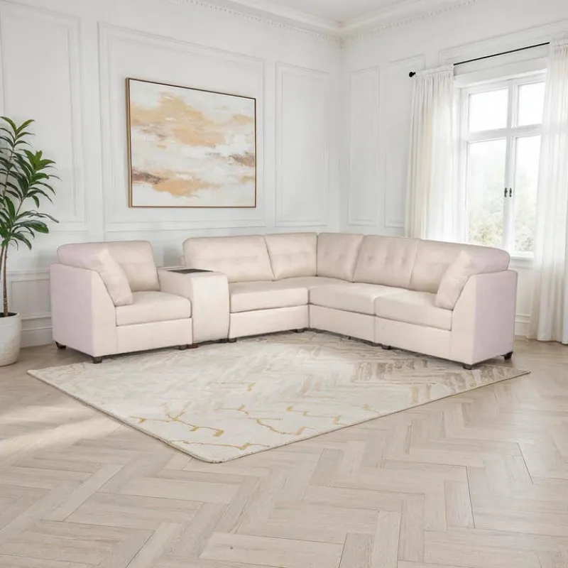 Modular Sectional with Console - 6 pcs