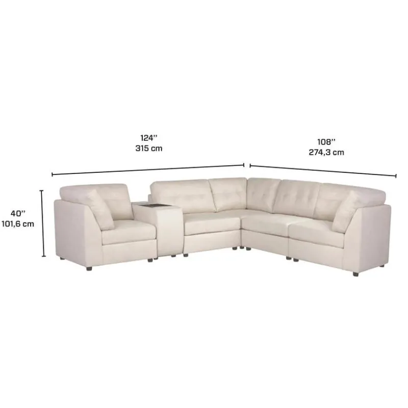 Modular Sectional with Console - 6 pcs