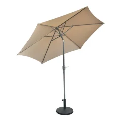 Beige Tilting Patio Umbrella with Base - 9 ft