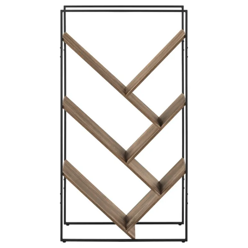 Monarch Bookcase / etagere - 5 slanted open shelves - 60"h - reclaimed wood-loo -