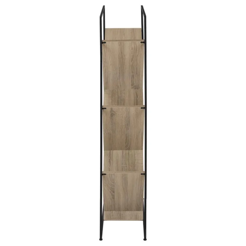 Monarch Bookcase / etagere - 5 slanted open shelves - 60"h - wood-look / b -
