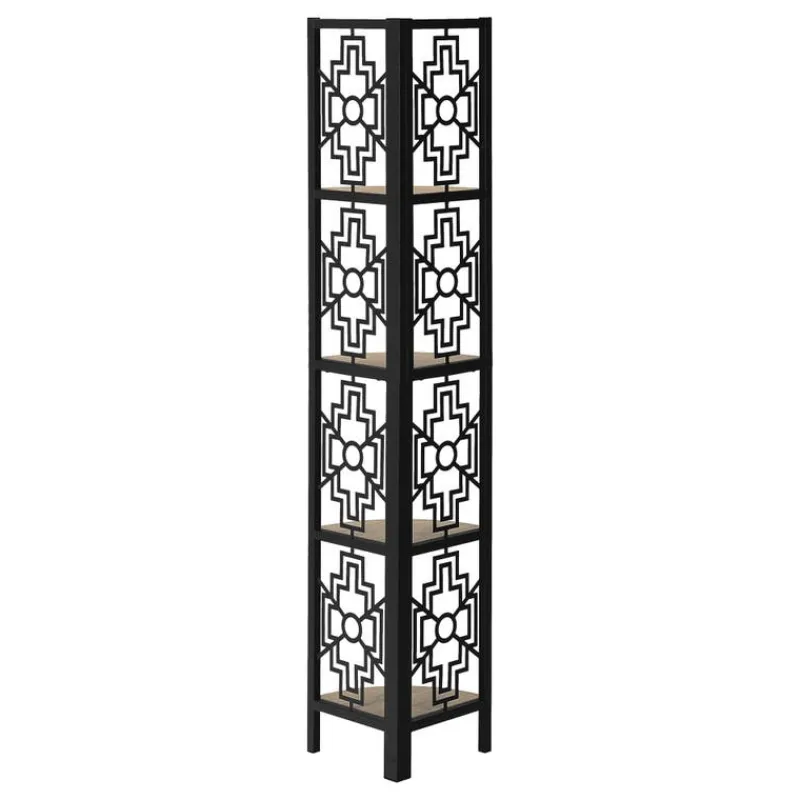 Monarch Bookcase - 62"h / / black metal corner etagere -