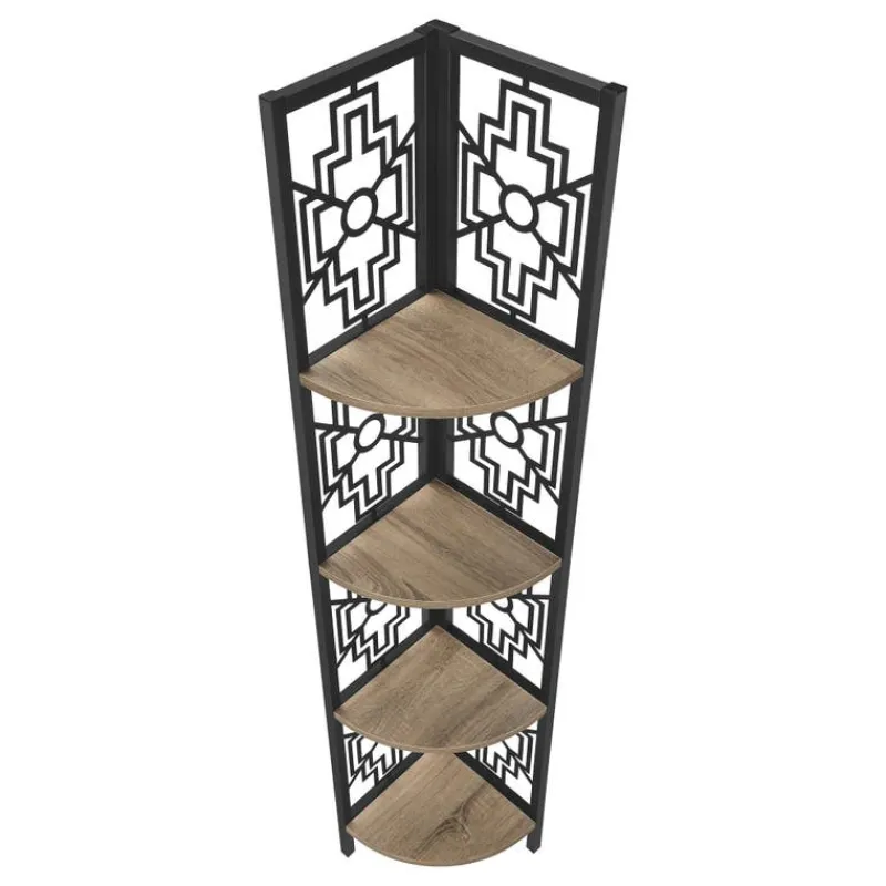 Monarch Bookcase - 62"h / / black metal corner etagere -