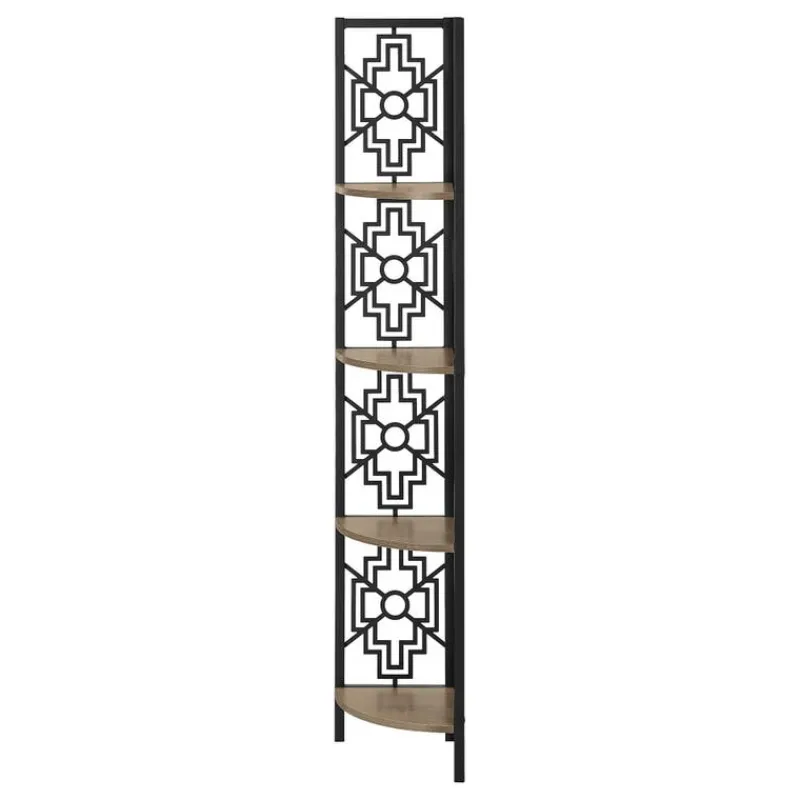 Monarch Bookcase - 62"h / / black metal corner etagere -