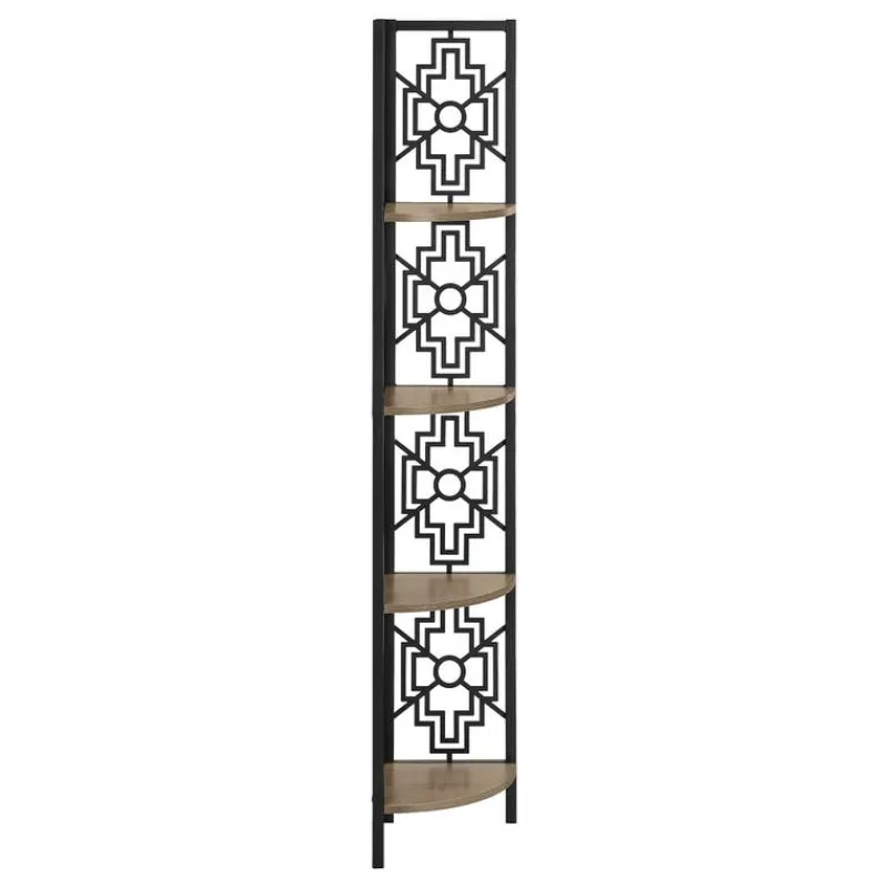 Monarch Bookcase - 62"h / / black metal corner etagere -