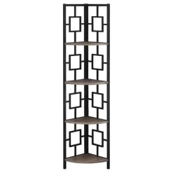 Monarch Bookcase - 62"h / / black metal corner etagere -