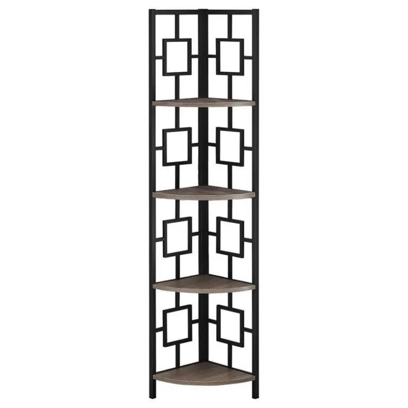 Monarch Bookcase - 62"h / / black metal corner etagere -