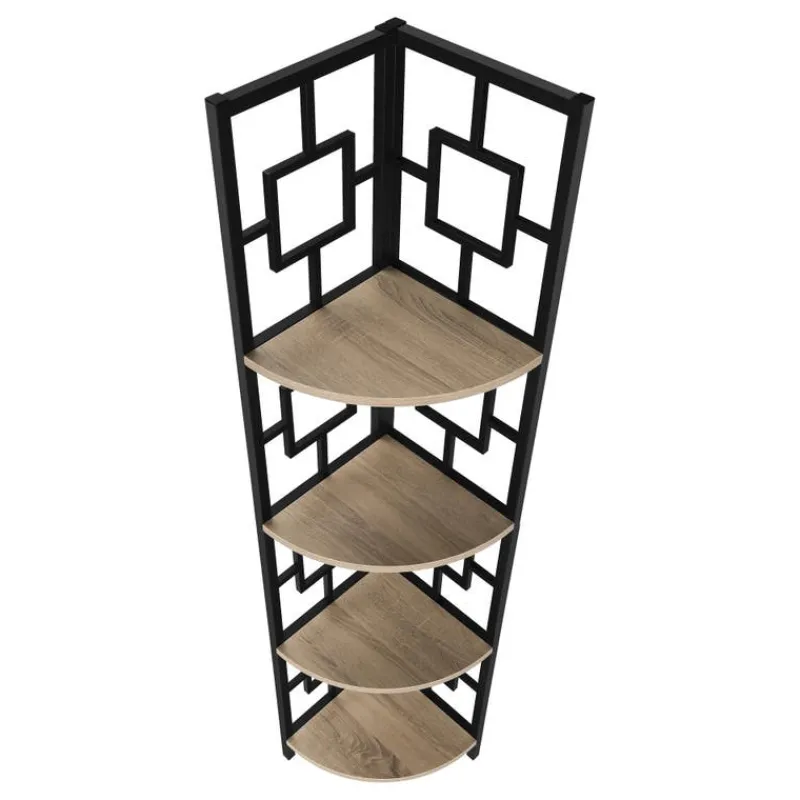 Monarch Bookcase - 62"h / / black metal corner etagere -