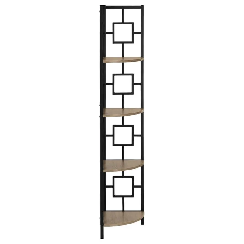 Monarch Bookcase - 62"h / / black metal corner etagere -