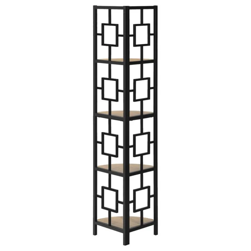 Monarch Bookcase - 62"h / / black metal corner etagere -