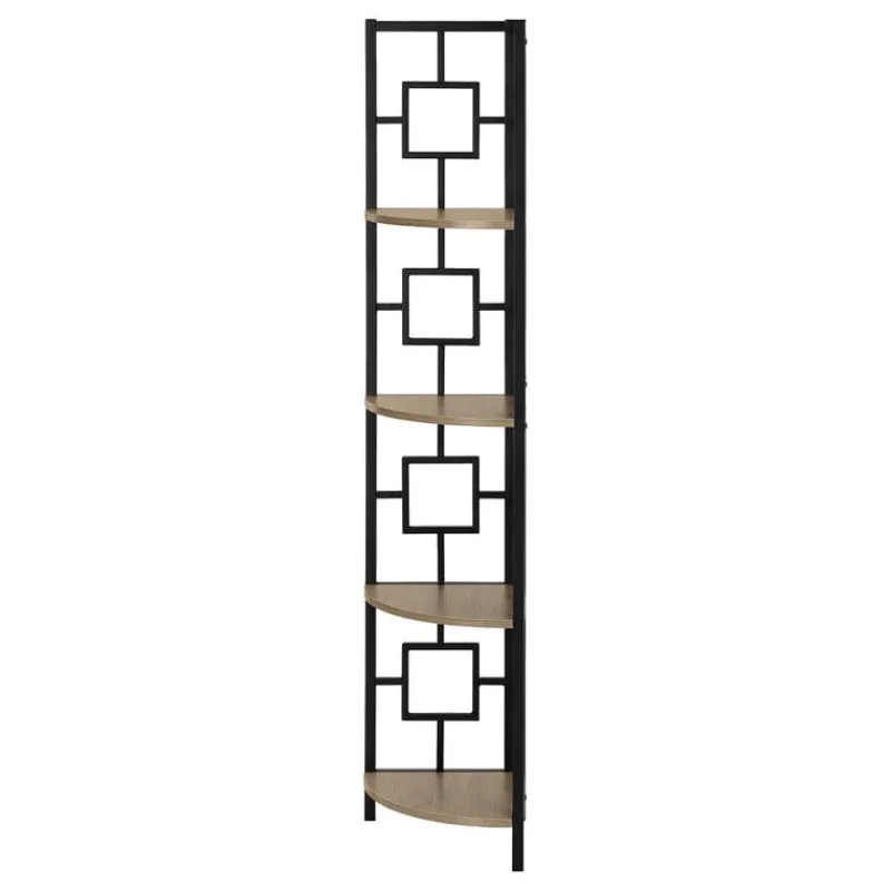Monarch Bookcase - 62"h / / black metal corner etagere -