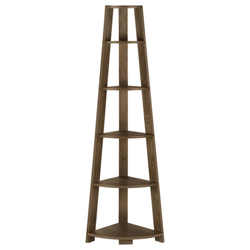 Monarch Bookcase - 72""h / dark corner accent etagere -
