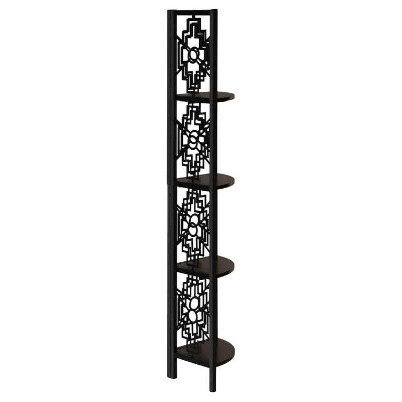 Monarch Bookcase - 62"h / / black metal corner etagere -