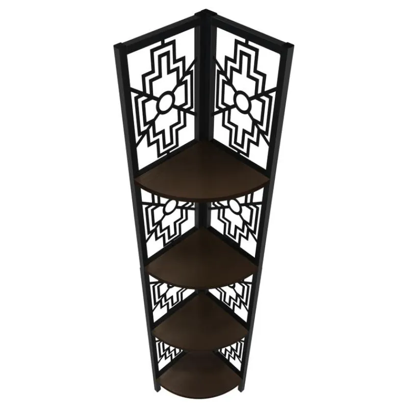 Monarch Bookcase - 62"h / / black metal corner etagere -