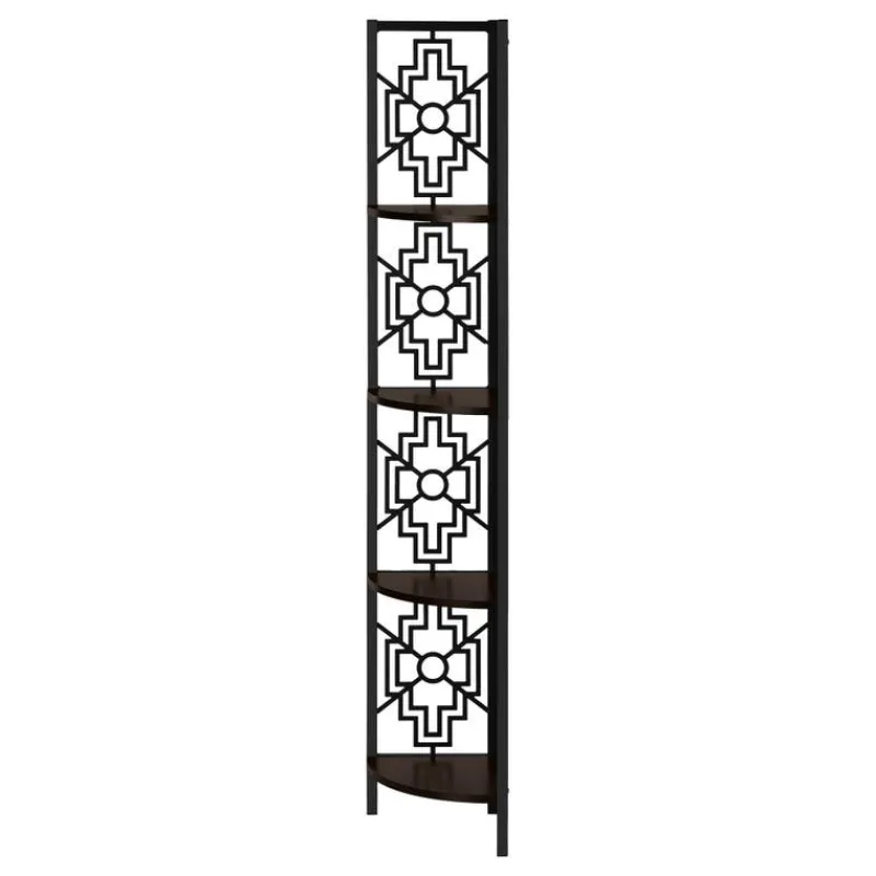 Monarch Bookcase - 62"h / / black metal corner etagere -