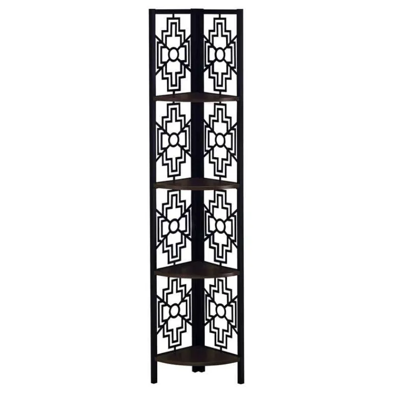 Monarch Bookcase - 62"h / / black metal corner etagere -