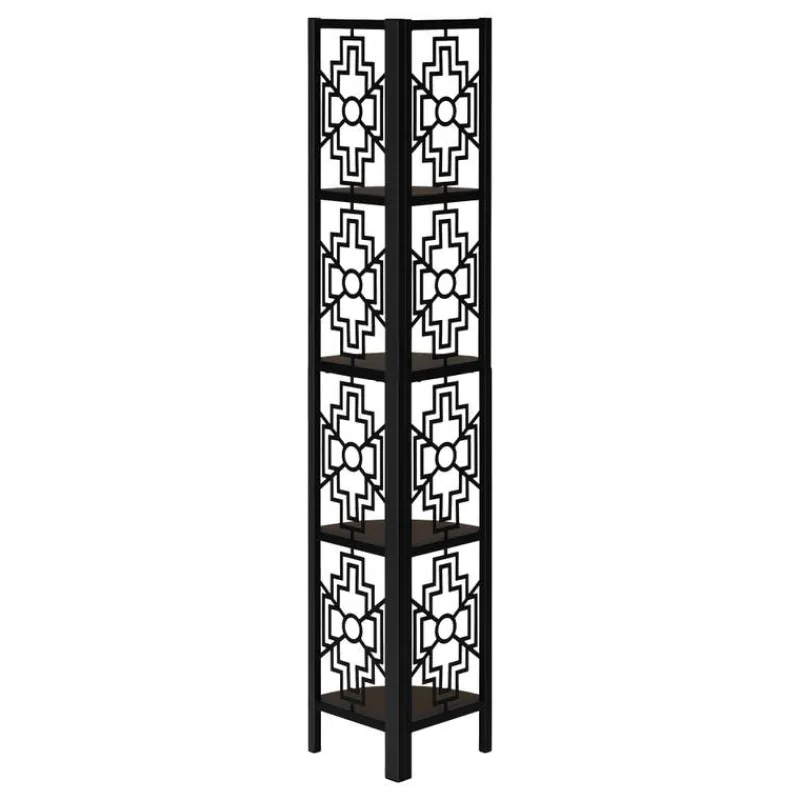 Monarch Bookcase - 62"h / / black metal corner etagere -