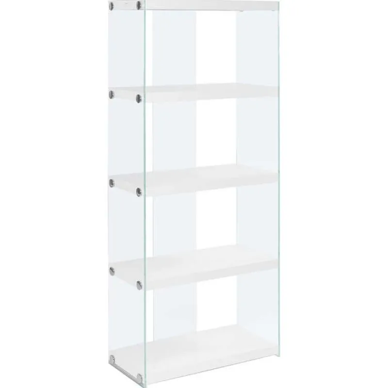 Monarch Bookcase - 60"h / glossy with tempered glass -