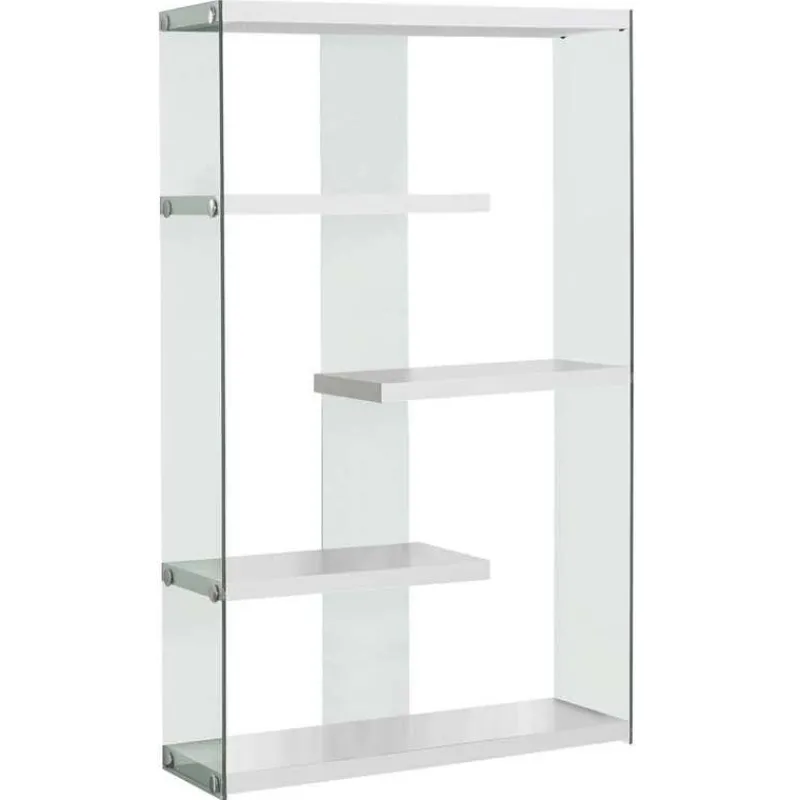 Monarch Bookcase - 60"h / glossy with tempered glass -