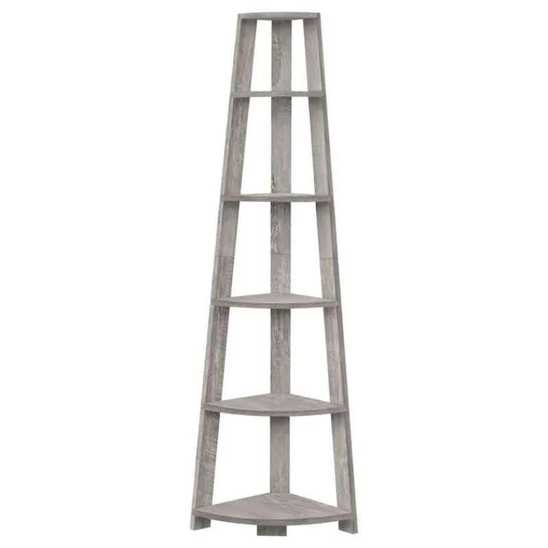 Monarch Bookcase - 72""h / industrial corner accent etagere -