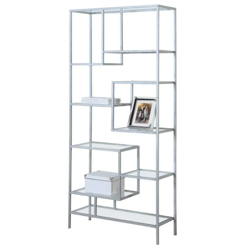 Monarch Bookcase - 72"h / metal with tempered glass -
