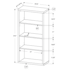Monarch Bookcase - 48"h / reclaimed wood-look/ adj. shelves -