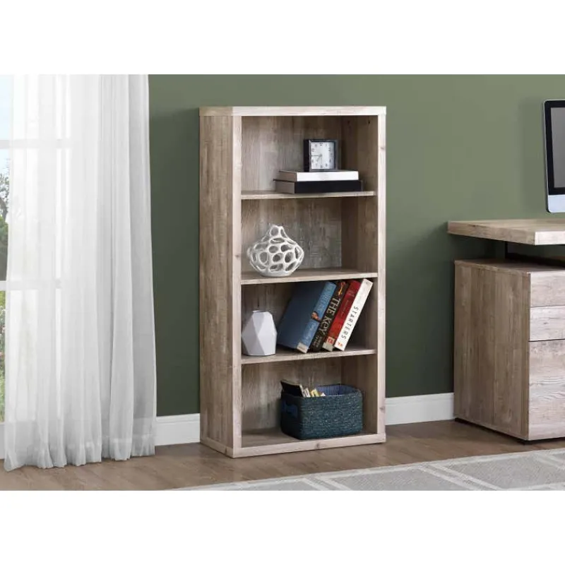 Monarch Bookcase - 48"h / reclaimed wood-look/ adj. shelves -