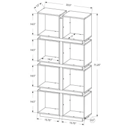 Monarch Bookcase - 71"h / / grey -