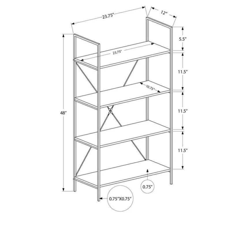 Monarch Bookcase - 48"h / / metal -