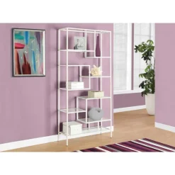 Monarch Bookcase - 72"h / metal with tempered glass -