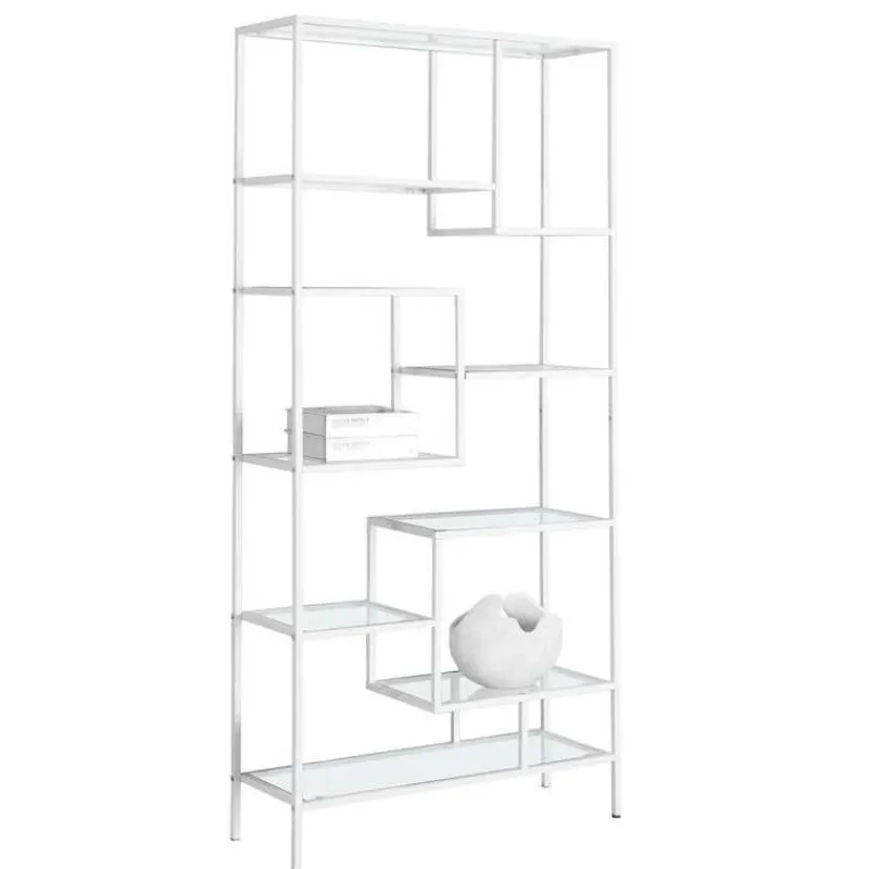 Monarch Bookcase - 72"h / metal with tempered glass -