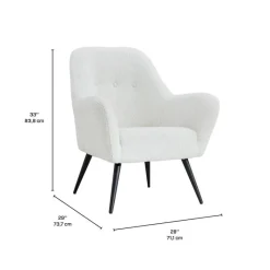 Bouclé Fabric Accent Chair -