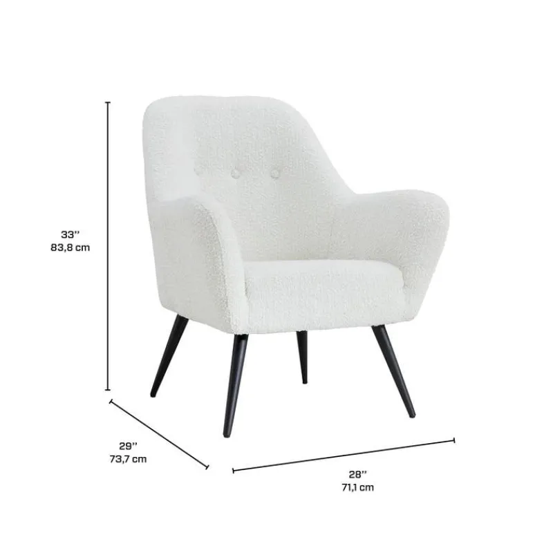 Bouclé Fabric Accent Chair -