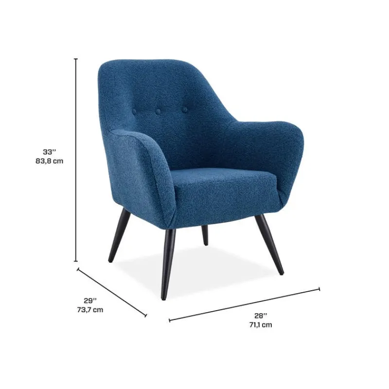 Bouclé Fabric Accent Chair -