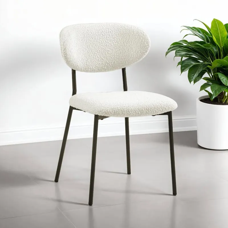Bouclé Fabric Chairs (Set of 2) -