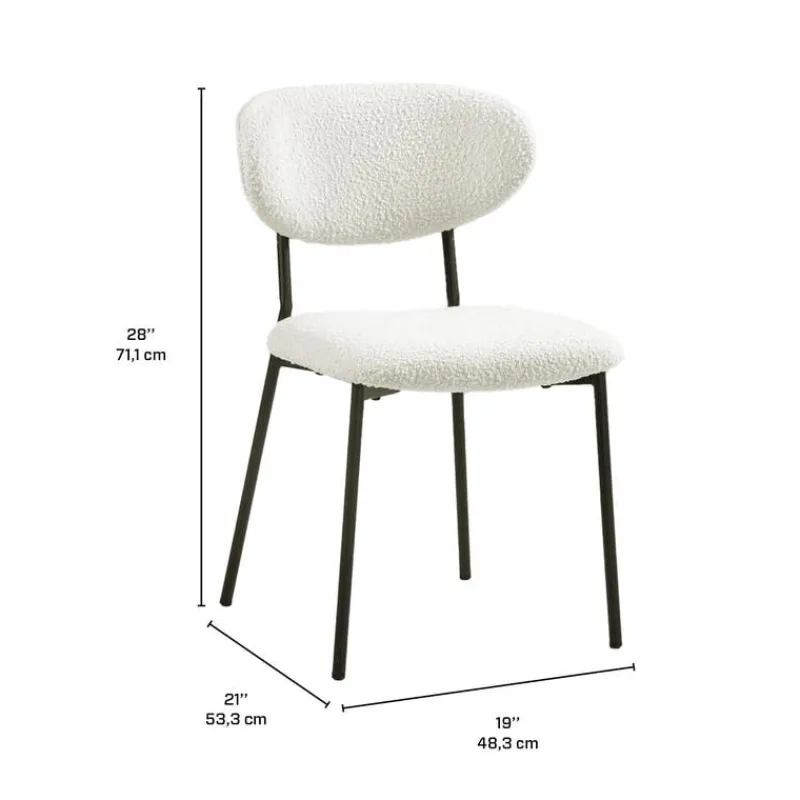 Bouclé Fabric Chairs (Set of 2) -