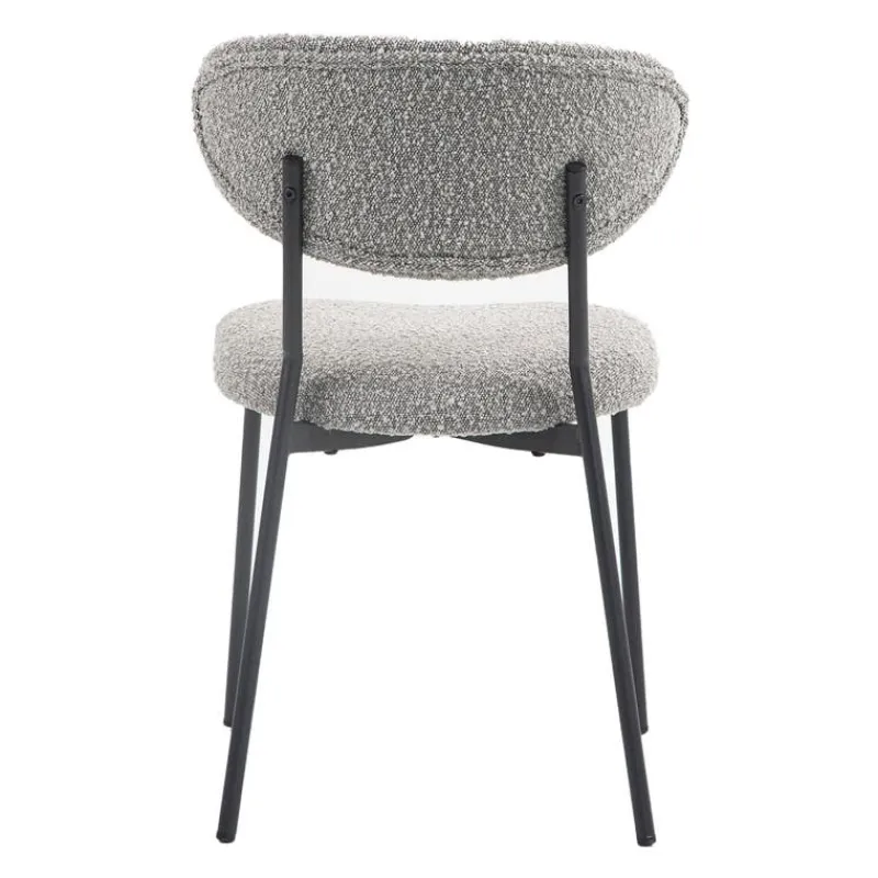 Bouclé Fabric Chairs (Set of 2) - Grey