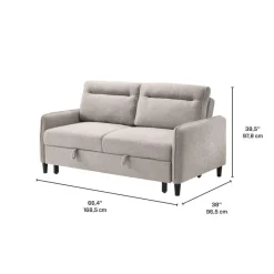 Bouclé Fabric Loveseat Bed