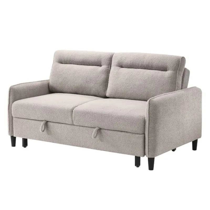 Bouclé Fabric Loveseat Bed