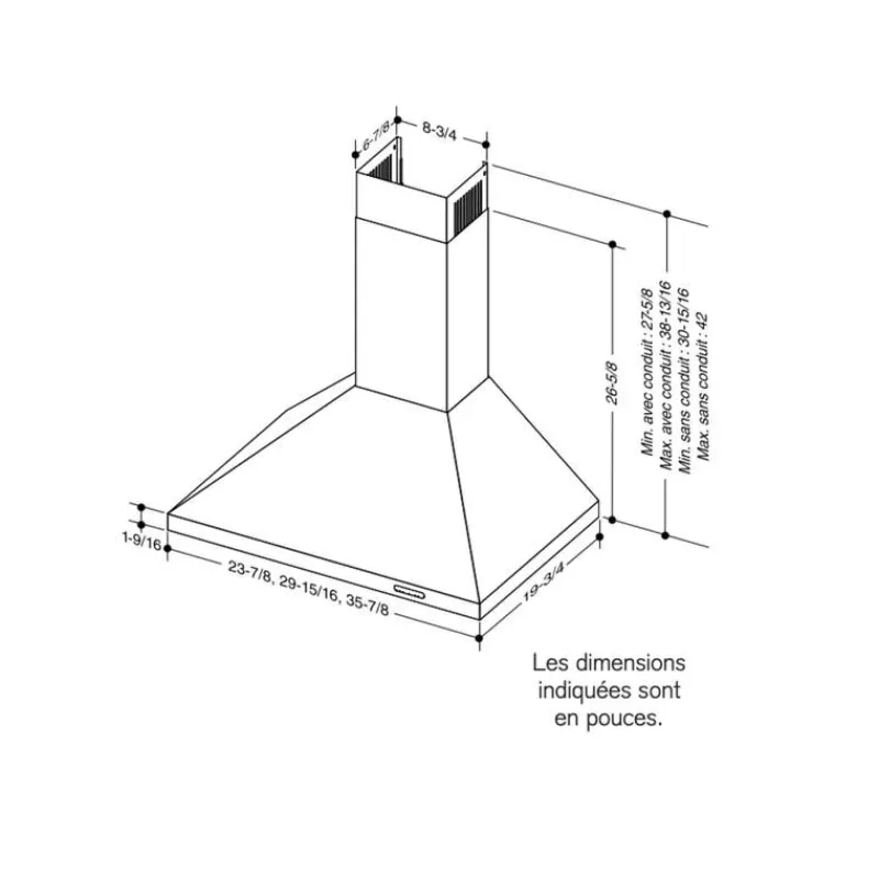 Broan Chimney Range Hood Wall Mount 30" , 460 CFM - EW4830SS
