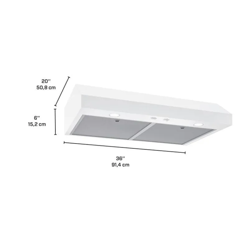 Broan Range Hood Standard 36" , 350 CFM - GLA1363WW