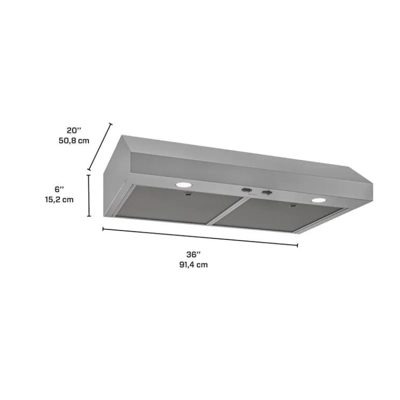 Broan Range Hood Standard 36" , 350 CFM - GLA1363SS