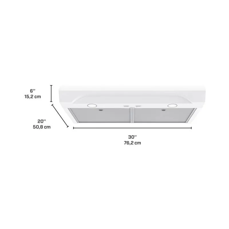 Broan Range Hood Standard 30" , 350 CFM - ALT1303WW