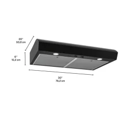 Broan Range Hood Standard 30" , 350 CFM - MTR1303BL