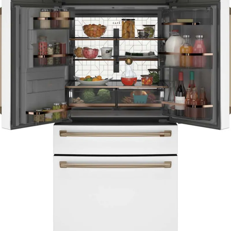 GE Café CAFE 27.8 Cu Ft 36 In Refrigerator Bottom Freezer, French door - CVE28DP4NW2