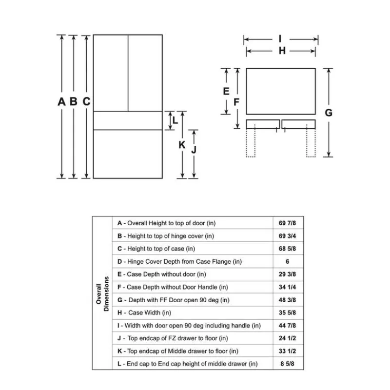 GE Café CAFE 27.8 Cu Ft 36 In Refrigerator Bottom Freezer, French door - CVE28DP4NW2