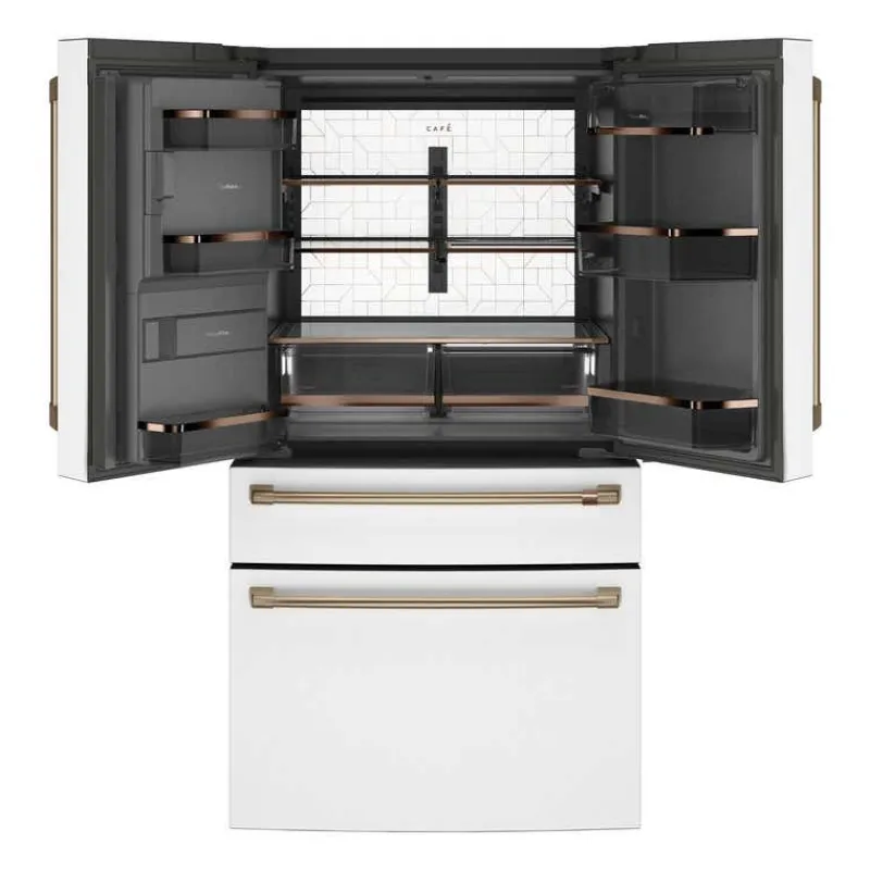 GE Café CAFE 27.8 Cu Ft 36 In Refrigerator Bottom Freezer, French door - CVE28DP4NW2