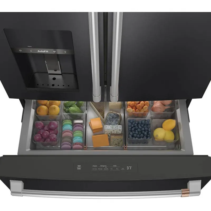 GE Café CAFE 27.8 Cu Ft 36 In Refrigerator Bottom Freezer, French door - CVE28DP3ND1