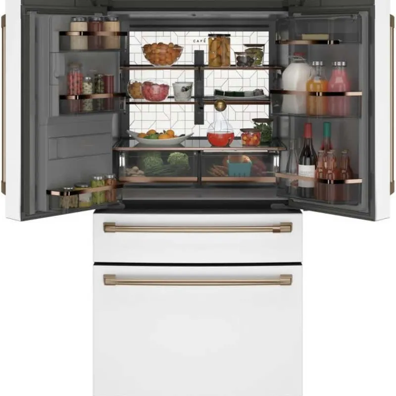 GE Café CAFE 22,3 Cu Ft 36 In Refrigerator Bottom Freezer, French door - CXE22DP4PW2